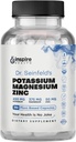 Συμπληρώματα καλίου μαγνησίου w/Zinc - 90 κάψουλες - Ψευδάργυρος καλίου μαγνησίου για την αγγειώδη υγεία – Συμπλήρωμα Vegan υψηλής απορρόφησης για το πόδι Cramps & Ύπνο Dr Seinfeld