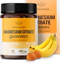 HERBAMAMA Calm Magnesium Gummies - 400mg Μαγνήσιο Κιτρικό για την υποστήριξη της χαλάρωσης - Vegan, μη ΓΤΟ συμπλήρωμα για ενήλικες - 90 Pectin-based Banana-Flavored Chews