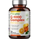 Βιταμίνη C- 1000 mg 30 Tabletισκία Σύμπλεγμα - Vegan με Εσπεριδοειδή ασβεστίου Bioflavonoids Acerola Rutin - Υποστηρίζει την Ανοσολογική Υγεία