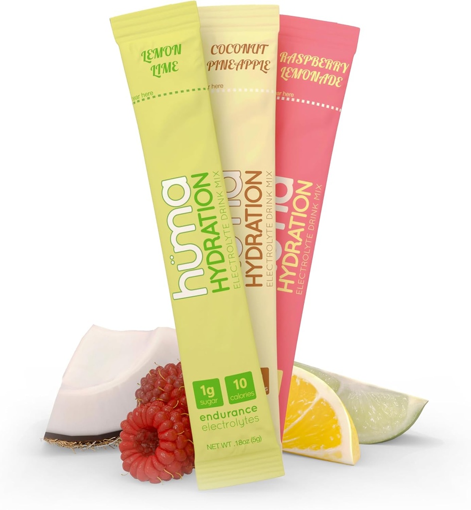 ΧΟΥΜΑ ΚΙΑ Ενυδατικό Μείγμα, Ποικιλία 15 Πακέτα, 3 Γεύσεις - Χαμηλή θερμίδα, Υψηλή Ηλεκτρολυτική Σκόνη για Αθλητισμό & Άσκηση - 100% Φυσικό, 1g Ζάχαρη, 10 Cal