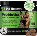 Pet Honesty Probiotics for Dogs for Occasional Diarrhea & Bowel Support, Digestive Enzymes with Prebiotics for Gut Health for Dogs, Immunity Health & Itch Relief (Pumpkin 90 ct)