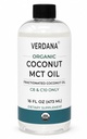 Verdana Βιολογικό MCT Oil 16 oz – Βαθμός τροφίμων USDA Βιολογικό για καφέ Keto, Άγευστο φυσικό λάδι που τραβά στοματικό διάλυμα & μασάζ - καρύδα που προέρχονται, θραύση– Μεσαία αλυσίδα C8 C10 – Μη ΓΤΟ, Kosher