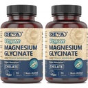 DEVA Vegan Μαγνήσιο Γλυκινικό 300mg ανά μερίδα με Trace Minerals, Υψηλότερη Απορρόφηση, Χηλικό Μαγνήσιο, 90 Δισκία (Pack of 2)