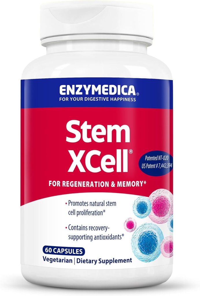 Enzymedica, Stem XCell, Enzyme και Αντιοξειδωτική Υποστήριξη για την Εγκεφαλική και Κυτταρική Υγεία, 60 Κάψουλες