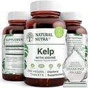 Natural Nutra Kelp Iodine Thyroid Support Supplement, Strengthens Immune System, and Regulates Metabolism, Vegan Sea Kelp, Non GMO, Atlantic Sourced Seaweed Extract, 225 mcg, 250 Tablets (Pack of 2)