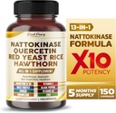 Nattokinase 5000FU Quercetin Red Yeast Rice Hawthorn - Συνολική υποστήριξη ευεξίας - Made in USA