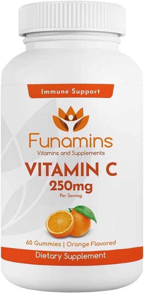 Βιταμίνη C Gummies, 250mg ανά υπηρεσία, 60 Count, Vegan, Antioxident, ανοσοποιητική υποστήριξη, μυών, αρθρώσεων? για παιδιά & ενήλικες?