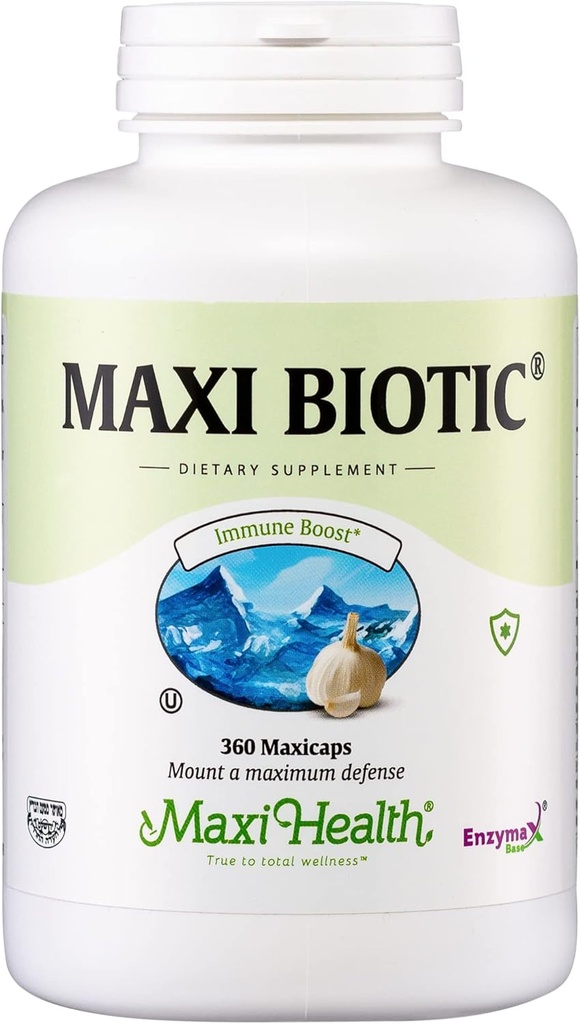 Maxi Health - Maxi Biotic Aged Garlic Extract Capsules (360 Count) | Kyolic Garlic Supplement with Spirulina, Echinacea, Oregano and Enzymax - Natural Antioxidant - Wellness Support