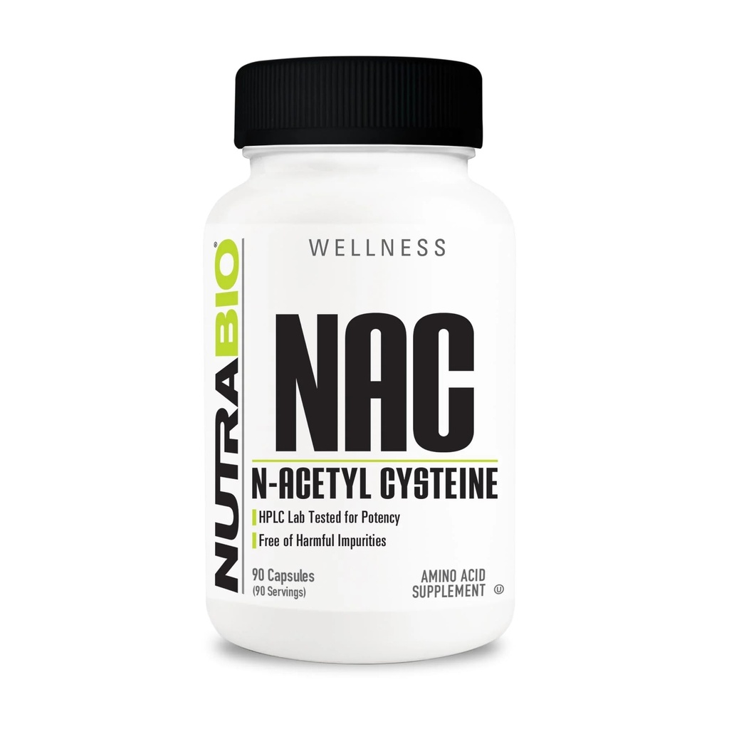 NutraBio N-Ακετυλοκυστεΐνη συμπλήρωμα (NAC) - 90 κάψουλες, 600mg κάθε ένα - ισχυρό αντιοξειδωτικό - ανοσοποιητική υποστήριξη - Boost Glutathione