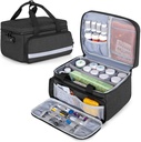 CURMIO Pill Μπουκάλι Organizer Αποθήκευση, medication κουτί κλειδώματος για Pill Organizer και Ιατρικές Προμήθειες, Μαύρο (Patented Design)