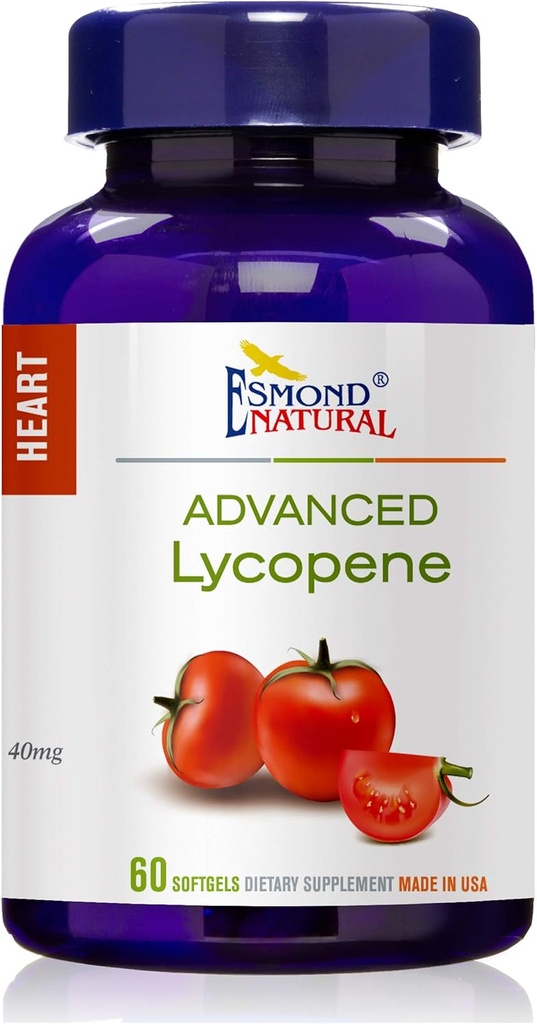 (3 Pack) Esmond Natural: Advanced Lycopene (Supports Prostate and Heart Health), GMP, φυσικό προϊόν Assn Certified, Made in USA - 40mg, 180 Softgels