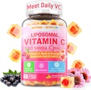 Liposomal Vitamin C 1000mg + D3 5000IU + Ψευδάργυρος γεμάτος Gummies, Folate 800mcg Chewable Supplement, Elderberry για ανοσοποιητικό, Hyaluronic Acid, VE, για Ομορφιά, Ενέργεια & Συνολική Υγεία, Χωρίς ζάχαρη, Φυσικό