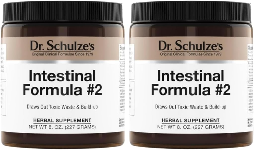 Dr. Schulze's Intestinal Formula #2 - Cleansing Supplement for Colon Health Support - Supports Daily Elimination - Plant-Based Herbal Supplement - Gluten-Free & Vegan - 8 oz (2-Pack)
