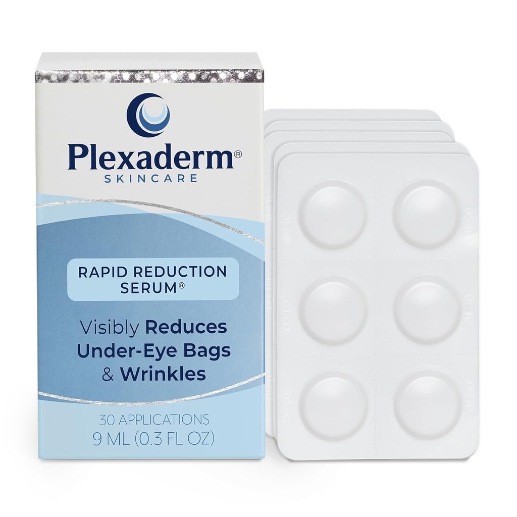 Plexaderm Rapid Reduction Eye Serum - Visibly Reduces Under-Eye Bags, Wrinkles, Dark Circles, Fine Lines & Crow's Feet Instantly, Anti Aging Wrinkle Remover for Face, 30 Single Use Pods
