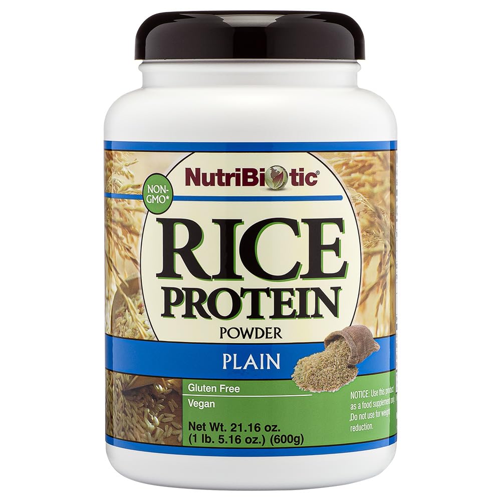 Nutribiotic – Απλή πρωτεΐνη ρυζιού, 1 Lb 5 oz (600g) - Χαμηλό υδατάνθρακες, Keto-Friendly, Vegan, Ακατέργαστη σκόνη πρωτεϊνών - Καλλιεργείται & Επεξεργάζεται Χωρίς Χημικά, ΓΤΟ ή Γλουτένη - Εύκολη να Digest & Nutrient-Rich