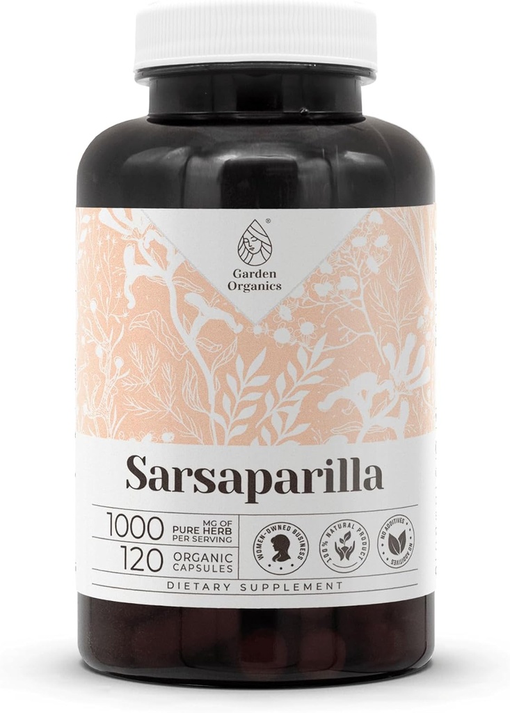 Sarsaparilla 120 Capsules | High-Potency Herbal Dietary Supplements | Made with Vegetable Capsules and Sarsaparilla (Hemidesmus indicus) Dried Root (120 Count)