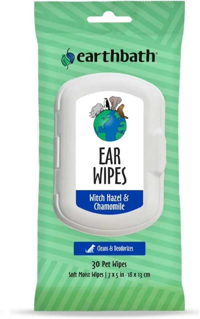 Ear Bath Dog Ear Wipes - Gentle Dog Ear Cleaner, Best Pet Wipes for Dogs & Cats, Made in USA, Cruelty-Free Dog Wipes, Keep Your Pet's Aυτιά Φυσικά Καθαρά & Μόλυνση Δωρεάν - 30 Count (1 Pack)