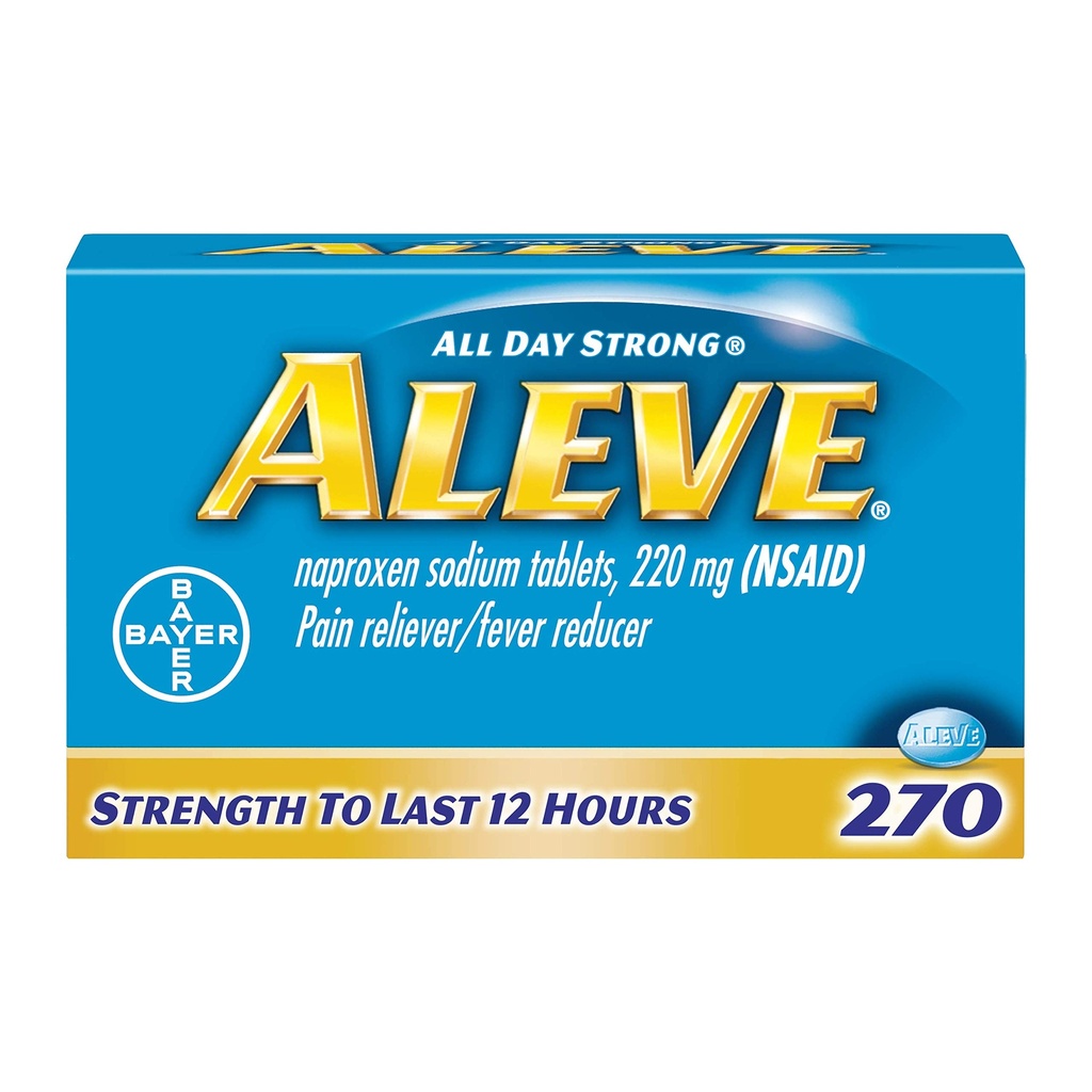 Aleve Caplets, Naproxen Sodium 220 mg (NSAID), Pain Reliever/Fever Reducer, # 1 Ορθοπεδικός Χειρούργος Συνιστάται, 270 Count