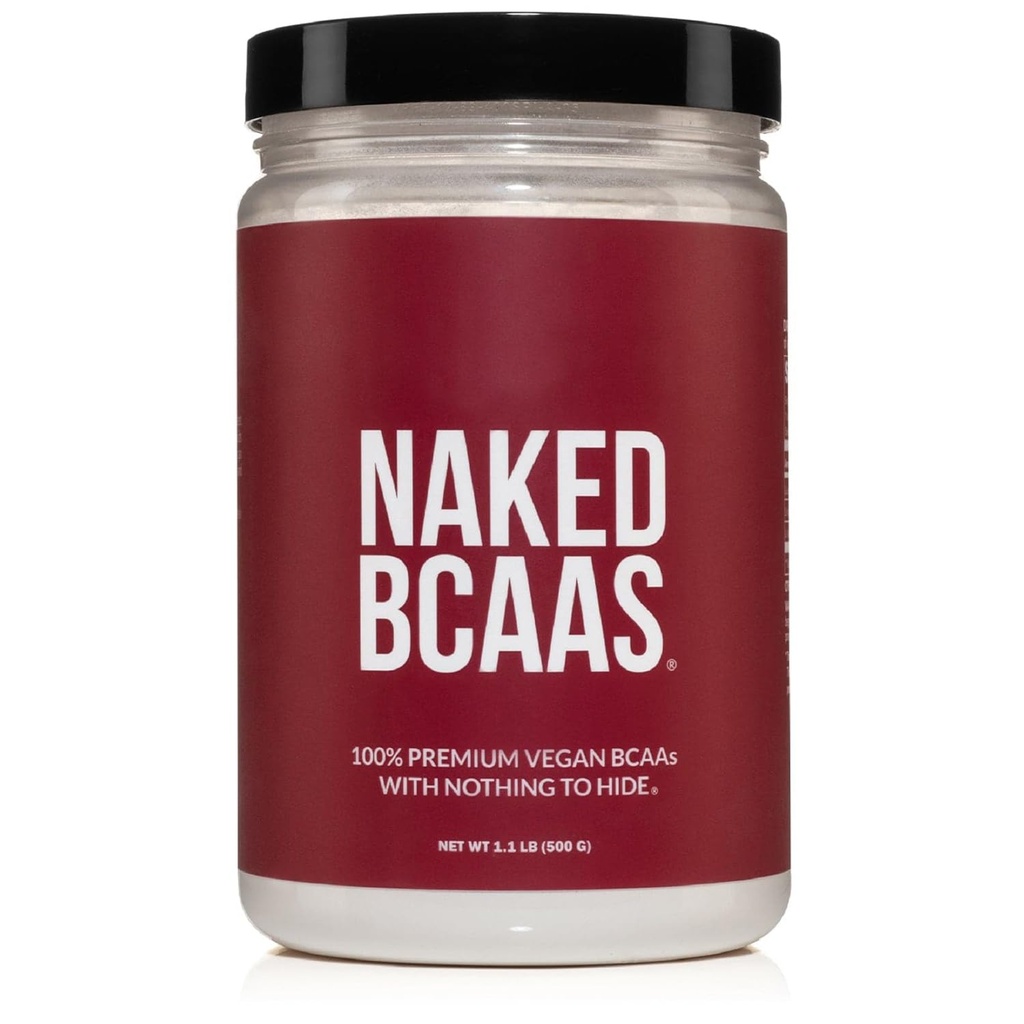 NAKED BCAAs Αμινοξέα σκόνη, μόνο 1 συστατικό, καθαρό 2:1:1 Φόρμουλα, Vegan Unflavred διακλαδισμένη αλυσίδα Αμινοξέα, Instantized Όλα τα φυσικά BCAA συμπλήρωμα - 500 γραμμάρια, 100 εξυπηρετούν