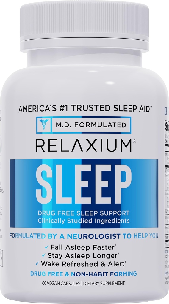 Relaxium Sleep Aid – Επαγγελματική Φόρμουλα Δύναμης για Ενήλικες 