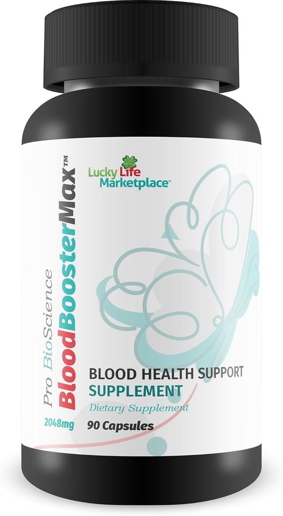 Blood Booster Max Pro Bio Science - Υποστήριξη για την υγεία του αίματος - Προώθηση της ισορροπημένης υγείας του αίματος με τα συμπληρώματα υγείας του αίματος - Βοήθεια για την ενίσχυση της ροής του αίματος, της ενέργειας, & Απορρόφηση θρεπτικών συστατικών - Υποστήριξη για την υγεία της καρδιάς