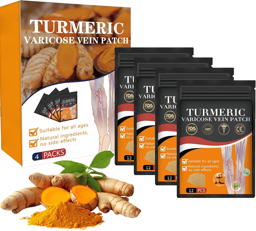 1 Box Furzero Turmeric Vein Patch - 2024 Νέα Turmeric Vein Patches,ανακουφίζει φυσικά κιρσούς Veins σε Πόδια και Αράχνες