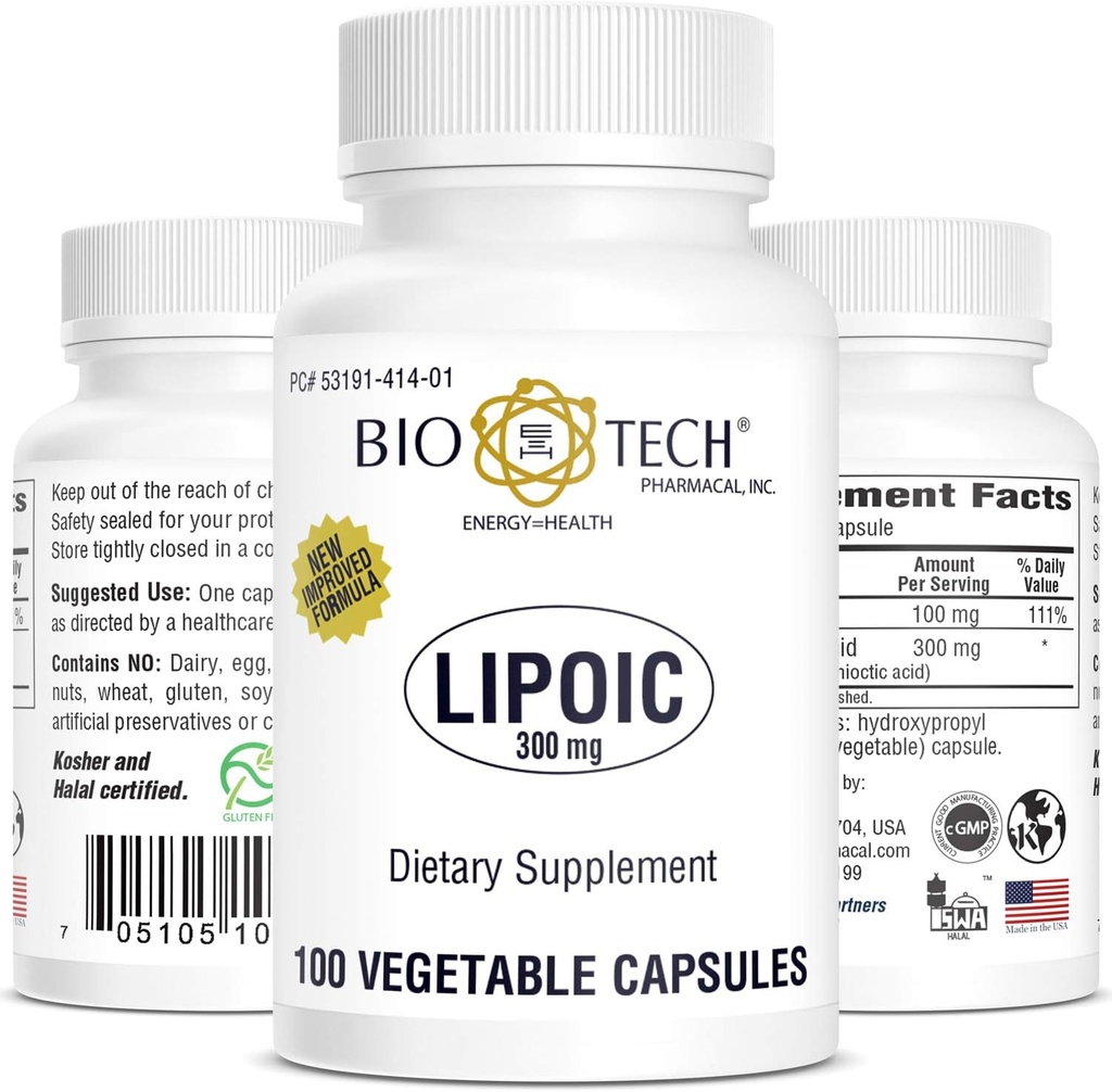 BioTech Pharmacical - Λιποϊκό οξύ (300mg) - 100 Αριθμός