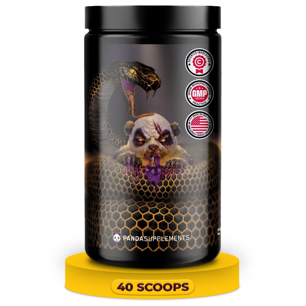 Υποβρύχια Βιοεργαστήρια: Panda Supps Pandamic, Extreme Pre προπόνηση για μέγιστη απόδοση, αντλία, και Focus (40 Scoops) (Grape Bubblegum)