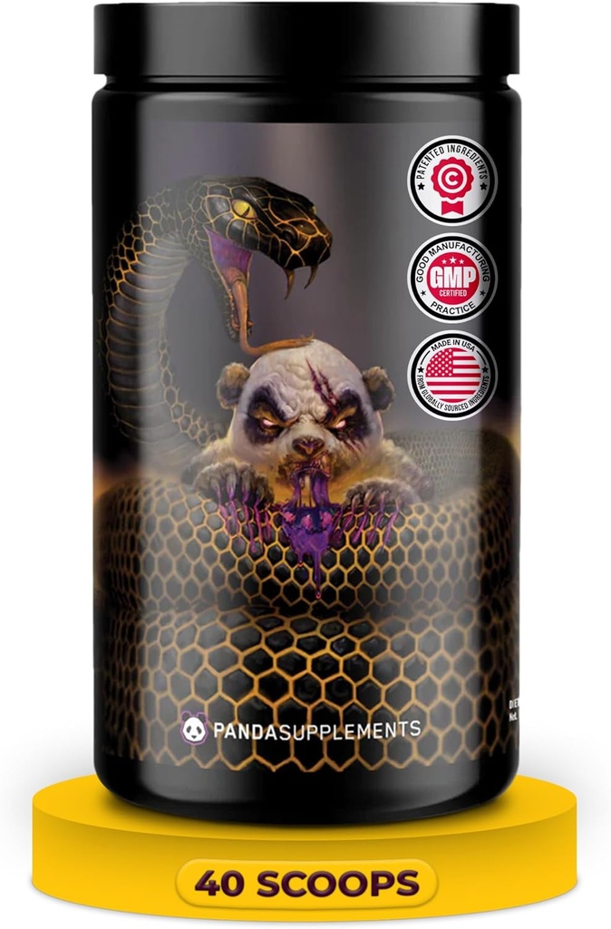 Υποβρύχια Βιοεργαστήρια: Panda Supps Pandamic, Extreme Pre προπόνηση για μέγιστη απόδοση, αντλία, και Focus (40 Scoops) (Grape Bubblegum)