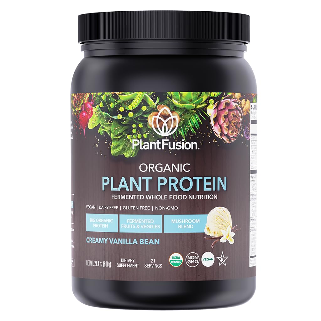 SOTRU Organic Vegan Protein Powder - Ολόκληρα τρόφιμα, με βάση το φυτό Protein Powder με Πράσινα Superfoods, Ένζυμα & Προβιοτικά - USDA Certified Organic, Non-GMO, Gluten-Free - Βανίλια 18,5 oz, 21 Υπηρεσίες