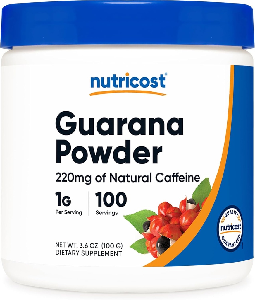 Nutricost Guarana Extract Powder 100 Grams - Φυσικό συμπλήρωμα αρωματικής καφεΐνης / Energizer Βραζιλίας