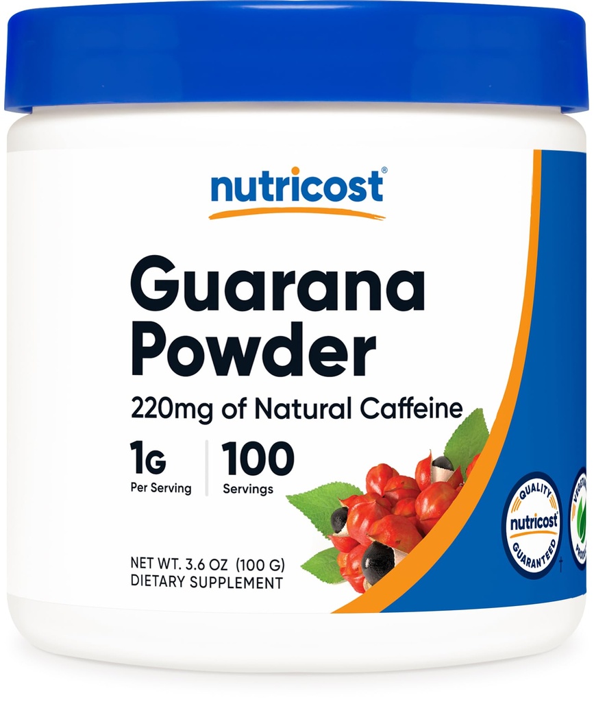 Nutricost Guarana Extract Powder 100 Grams - Φυσικό συμπλήρωμα αρωματικής καφεΐνης / Energizer Βραζιλίας