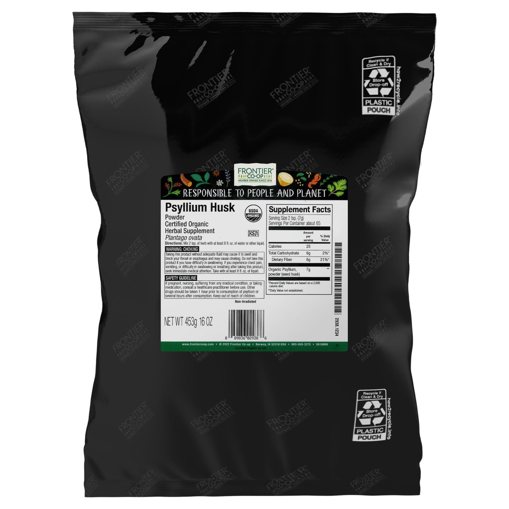 Οργανικό Psyllium Husk σε σκόνη 1lb