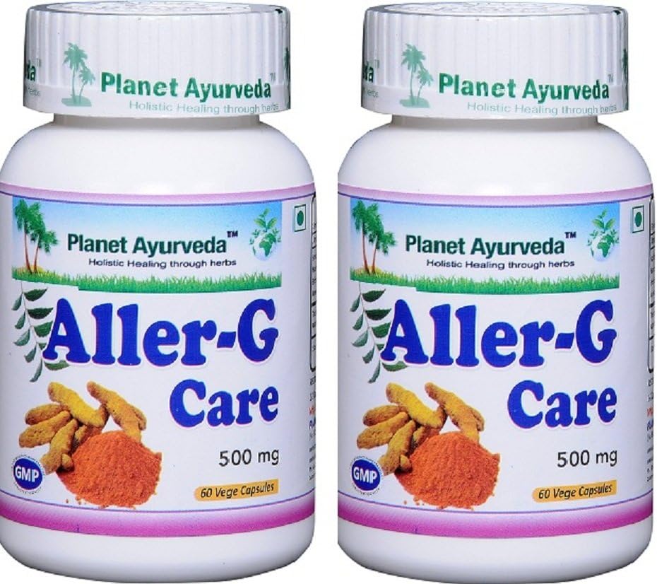Planet Ayurveda Aller-G Care, 500mg Veg Capsules - 2 Bottles