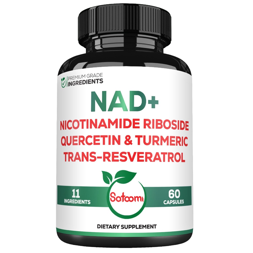 Satoomi NAD συμπλήρωμα για γυναίκες - NAD Νικοτιναμίδη Ριβοσιδική ρεσβερατρόλη 900mg, Quercetin, Turmeric, Astragalus, Ginseng, Βιταμίνη D3, Βιταμίνη C - 60 Count
