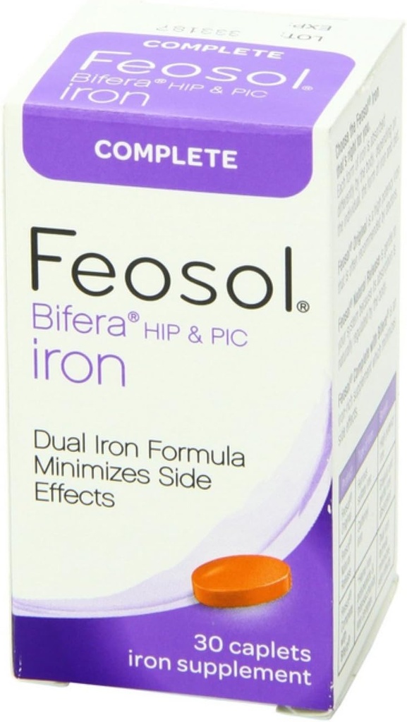 Feosol Bifera Iron Caplets Συμπληρώστε 30 ea (πακέτο των 6)