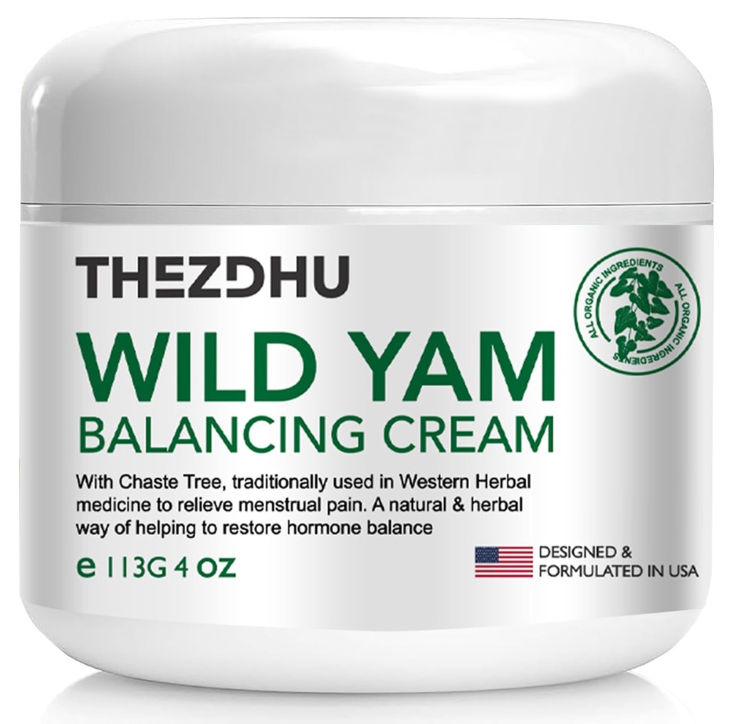 Wild Yam Κρέμα για την ορμονική ισορροπία: (4 Oz ) Βιολογική Wild Yam Κρέμα για τις γυναίκες με εμμηνόπαυση & εμμηνόπαυση, Φυσικό Premium Φυτό συνταγή για όλους τους τύπους δέρματος.