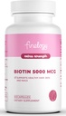 Επιπλέον δύναμη Biotin 5000 MCG, 60 κάψουλες για την υγεία των μαλλιών, του δέρματος, των νυχιών και των οστών, μη GMO & γλουτένη-ελεύθερο, υψηλής ισχύος Biotin συμπλήρωμα (2-μηδέν προσφορά)