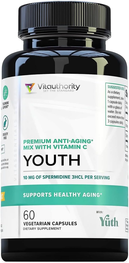 Συμπληρώματα Αμιγούς Απορρόφησης Σπερμιδίνης - 99% Standardized Spermidine 3HCL Συμπλήρωμα Αντιγήρανσης για τις γυναίκες και τον εγκέφαλο μακροζωίας ανδρών Telomere Heart Cell and Skin Services