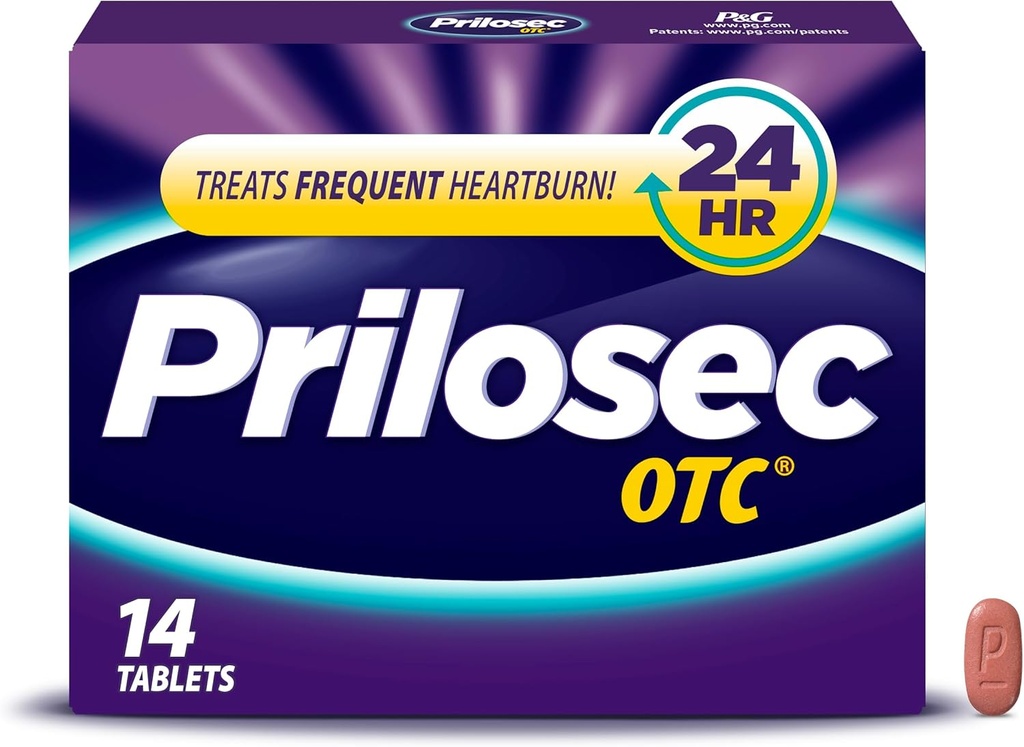 Prilosec εξωχρηματιστηριακά, Ομεπραζόλη Καθυστερημένη απελευθέρωση 20mg, Οξύ Μειωτήρα, Αντιμετωπίζει Συχνές Heartburn για 24 ώρες Relief, All Day, All Night*, Heartburn Medicine, 20mg, 14 Tablets