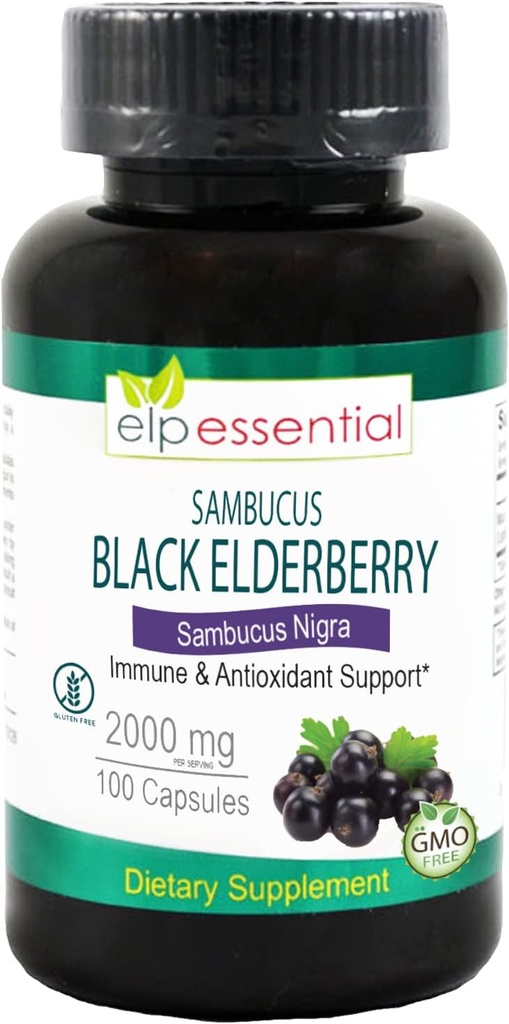 ELP ESSENTIAL Κάψουλες Black Elderberry 2000mg 