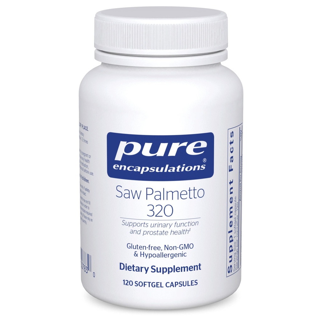 Pure Encapsulations Saw Palmetto 320 - Fatty Acids & Other Essential Nutrients to Support Metabolism & Urinary Function - with Saw Palmetto Extract - 120 Softgel Capsules
