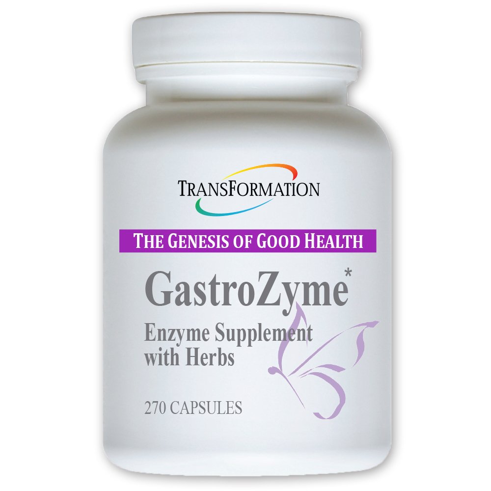 TRANSFORMATION THE GENESIS OF GOOD HEALTH - GastroZyme Supplement, Uniquely Formulated with Enzymes & Papaya Leaf, rhodiola rosea Herbs, Soothes & relieves Gastrointestinal discomfort, 270 Capsules