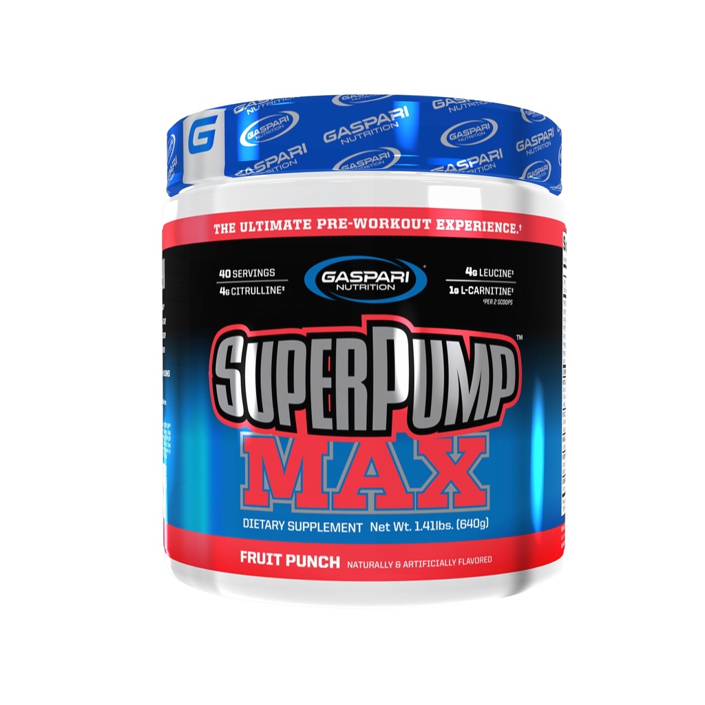 Gaspari Nutrition SuperPump MAX, Το Ultimate Preworkout σκόνη, Παρατεταμένη Energy Preworkout, Nitric Oxide Booster, μυϊκή ανάπτυξη, ανάκτηση & επαναπληρώνει Ηλεκτρολύτες (40 εξυπηρετούν, Punch φρούτων)