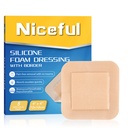 Σιλικόνη Αφρός Dressing 4"x4", Αδιάβροχη Silicone Banges with Border Adhesive, High Absorbency Bed Sore Bandages Wound Care Dressing (2.5"X2.5" Pad), 5 συσκευασίες, FSA HSA Επιλέξιμες