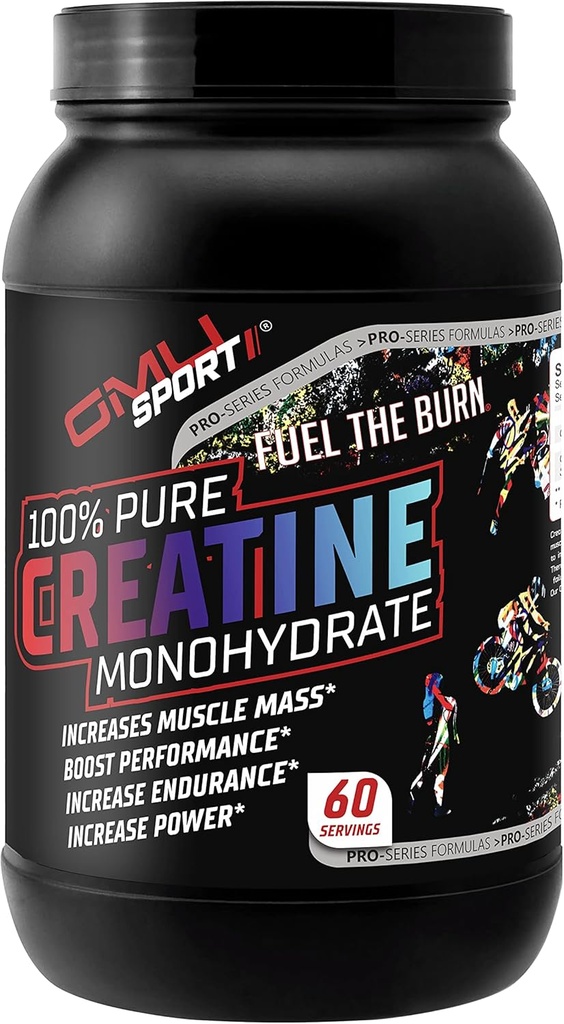 GMU SPORT - 100% καθαρή σκόνη Monohydrate Creatine για άνδρες και γυναίκες - καθαρή σκόνη Creatine για την ανάπτυξη μυών, ενισχυμένη απόδοση και αυξημένη δύναμη- συμπλήρωμα Creatine - Χωρίς γεύση