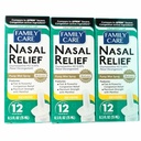 FamilyCare Ρινική ανακούφιση spray, αντλία Mist, Anti-drip, σοβαρή συμφόρηση, (Oxymetazoline HCI) 12 ώρες, 3 συσκευασία