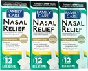 FamilyCare Ρινική ανακούφιση spray, αντλία Mist, Anti-drip, σοβαρή συμφόρηση, (Oxymetazoline HCI) 12 ώρες, 3 συσκευασία