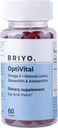 Briyo Optivital Eye Health Supplement with Lutein, Zeaxanthin, Ασταξανθίνη και Ωμέγα 3 – Υποστηρίζει την οπτική σαφήνεια, την ανακούφιση από την κόπωση οθόνης και τη μακροχρόνια υγεία του αμφιβληστροειδούς – Ένα την ημέρα, 60 Softgels