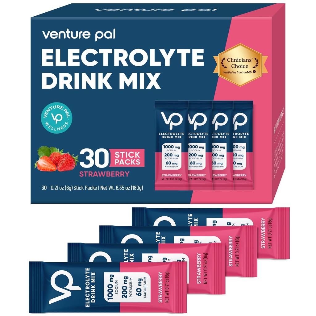 Venture Pal High Sodium Sugar Free Electrolytes Powder Packet - Συσκευασίες ενυδάτωσης με βιταμίνη, νάτριο & κάλιο 